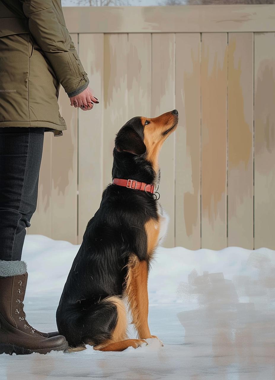 Hundeblog: ein Hund beim Training des Kommandos "Sitz!".