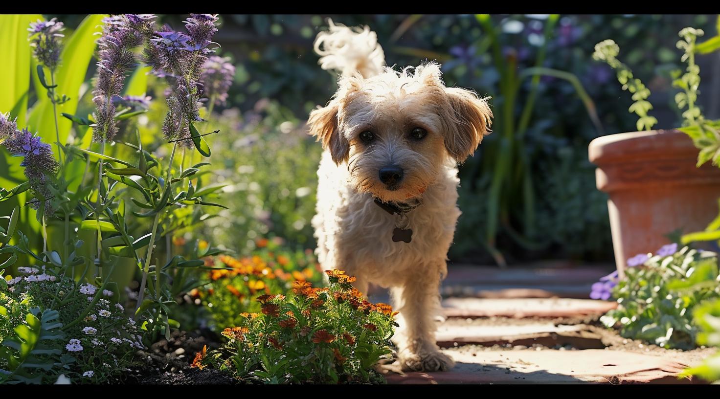 Hund im Garten